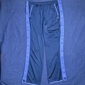 Adidas Snap Button Track‎ Pants Navy Purple Athletic Sportswear Size XL 36x33.5